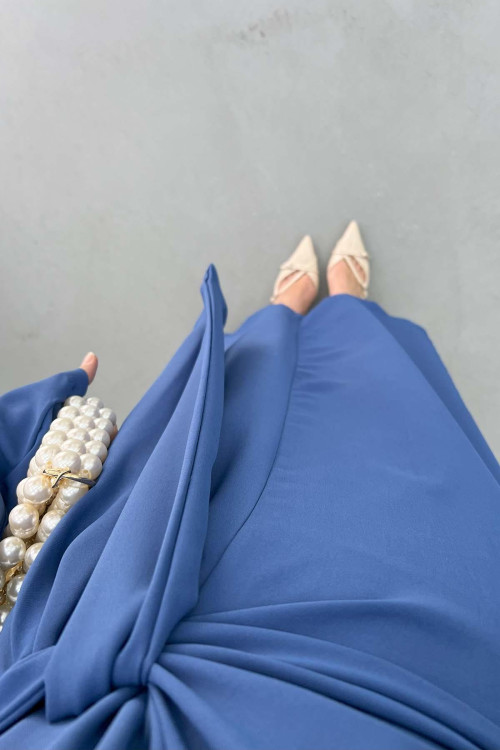 Lace Detail Dress Navy Blue
