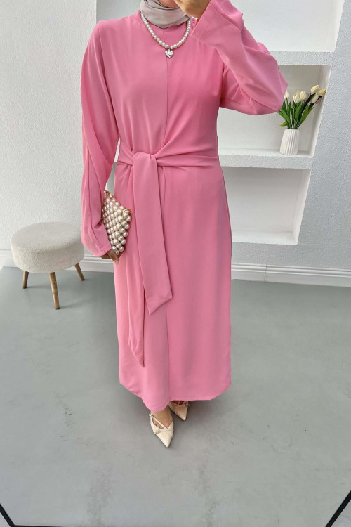 Lace Detail Dress Pink
