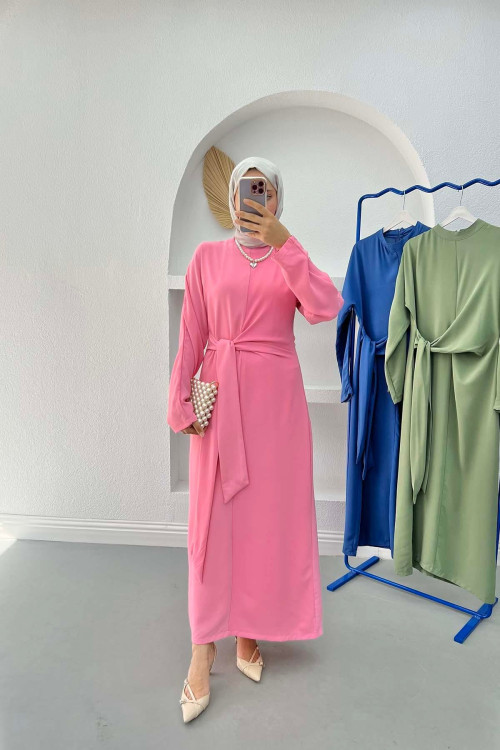 Lace Detail Dress Pink