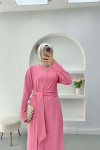 Lace Detail Dress Pink