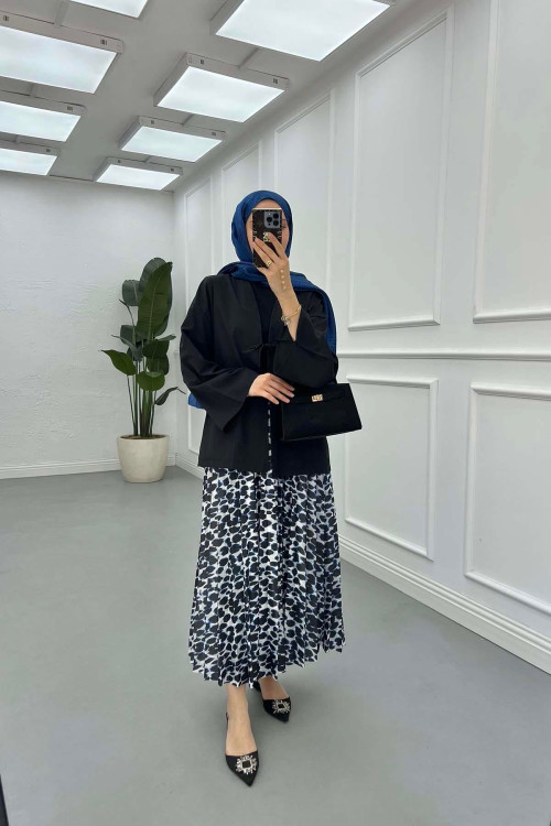 Sare Fashion Black Kimono with Tie Detail