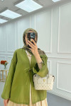 Sare Fashion Kimono Green with Tie Detail