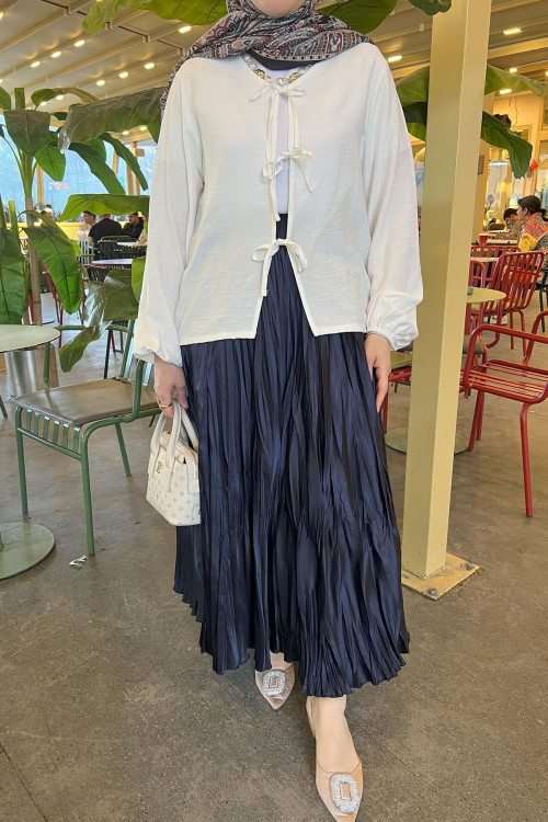 Sare Fashion Tied Blouse White