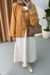 Sare Fashion Tied Blouse Camel