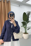 Sare Fashion Tied Blouse Navy Blue