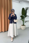 Sare Fashion Tied Blouse Navy Blue