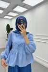 Sare Fashion Tied Blouse Blue