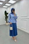 Sare Fashion Tied Blouse Blue