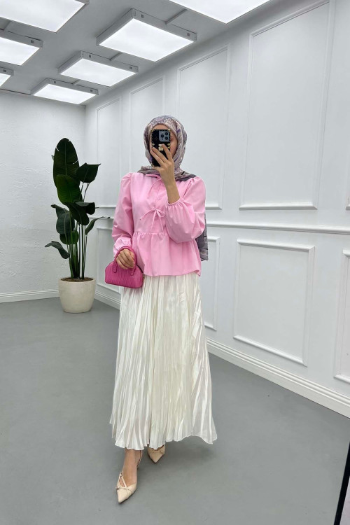 Sare Fashion Tied Blouse Pink