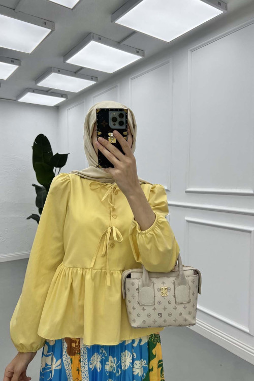 Sare Fashion Tied Blouse Yellow