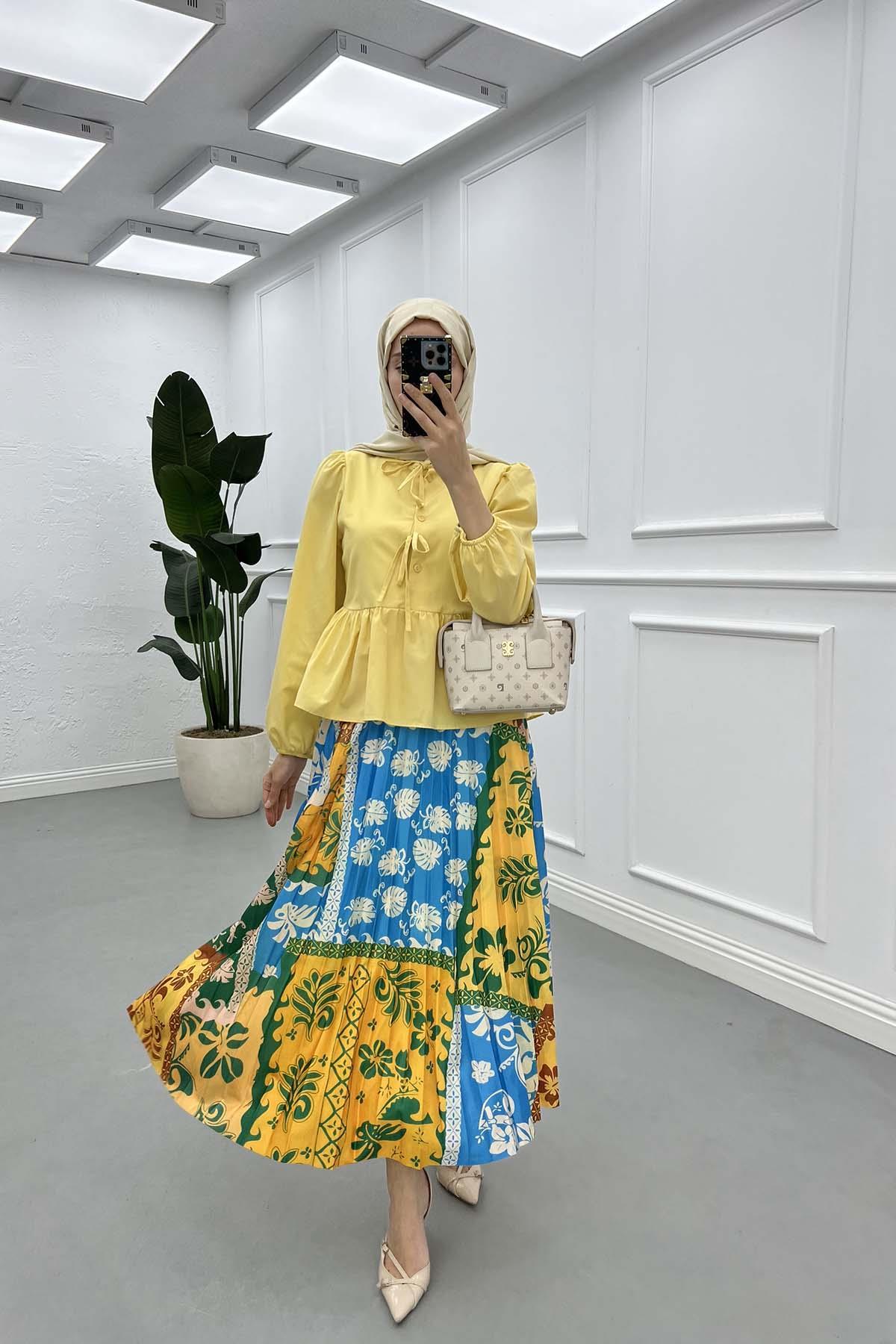 Sare Fashion Tied Blouse Yellow