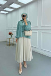 Sare Fashion Tied Blouse Aqua Green
