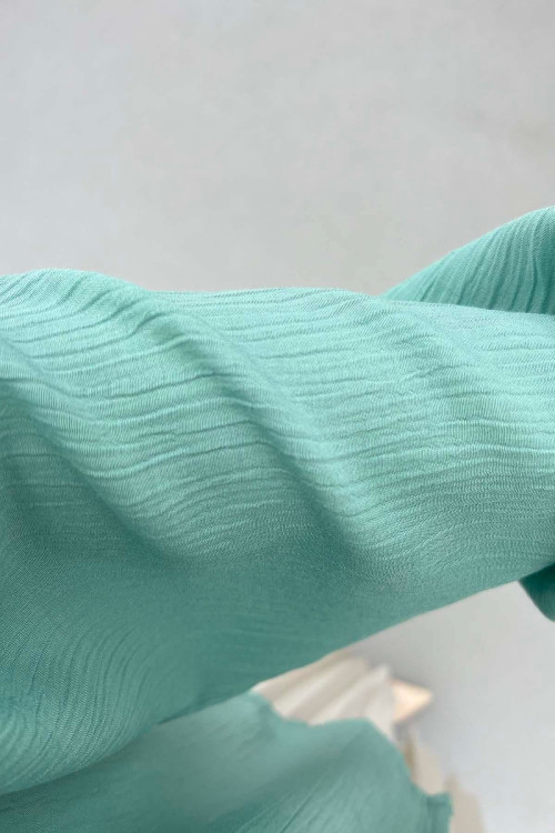 Sare Fashion Tied Blouse Aqua Green