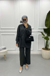 Tied Jacket Suit Smoke