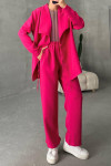 Tied Jacket Suit Fuchsia