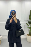 Tied Jacket Suit Navy Blue