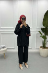 Tied Jacket Set Black