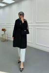 Sare Fashion Tied Strawberry Long Shirt Black