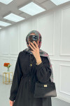 Sare Fashion Tied Strawberry Long Shirt Black