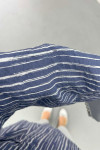 Tied Striped Kimono Navy Blue