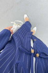 Tied Striped Suit Navy Blue