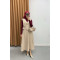 Tied Striped Vest Set Beige