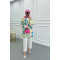 Tied Patterned Kimono Pink
