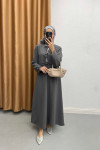 Tied Skirt Suit Anthracite