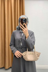 Tied Skirt Suit Anthracite