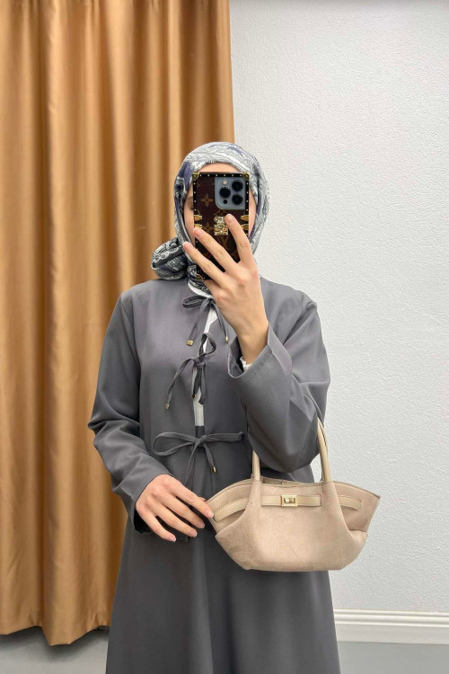 Tied Skirt Suit Anthracite