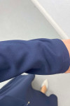 Tied Skirt Suit Navy Blue