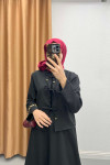 Tied Skirt Suit Black