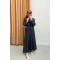 Tied Skirt Suit Black