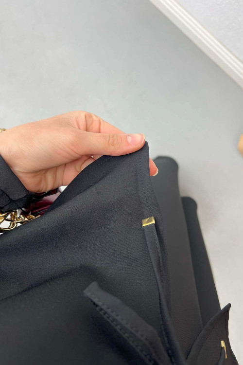 Tied Skirt Suit Black