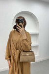 Tied Double Jumpsuit Set Camel