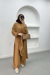Tied Double Jumpsuit Set Camel