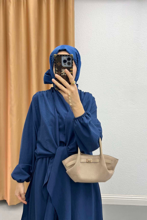Tied Double Jumpsuit Set Navy Blue
