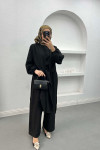 Tied Double Jumpsuit Set Black