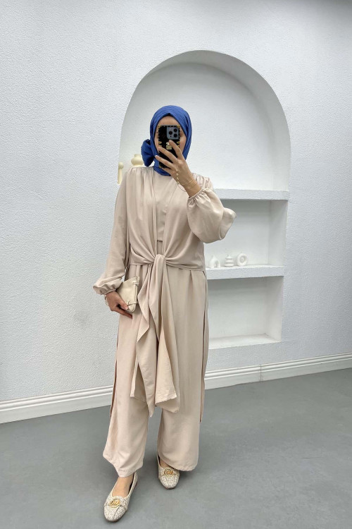 Tied Double Jumpsuit Set Stone