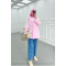 Sare Fashion Tied Linen Kimono Jacket Pink