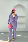 Tied Linen Suit Lilac