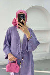 Tied Linen Suit Lilac