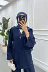 Sare Fashion Tied Kimono Strawberry Suit Navy Blue