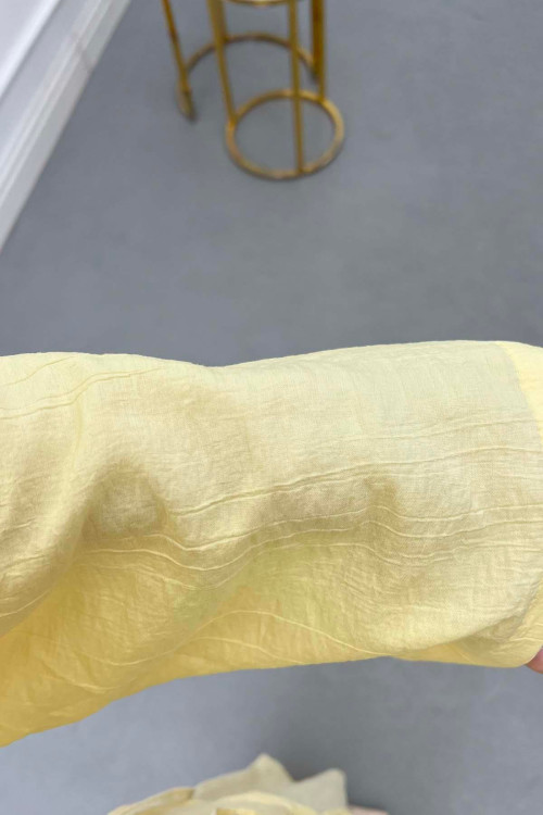 Sare Fashion Tied Kimono Strawberry Suit Yellow