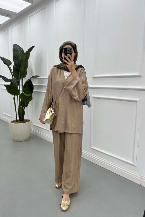 Sare Fashion Tied Kimono Strawberry Set Mink