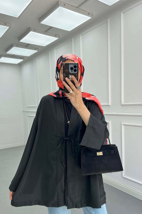 Sare Fashion Tied Kimono Black