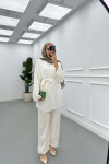 Sare Fashion Tied Muslin Set Ecru