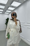 Sare Fashion Tied Muslin Set Ecru