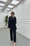 Sare Fashion Tied Muslin Set Black