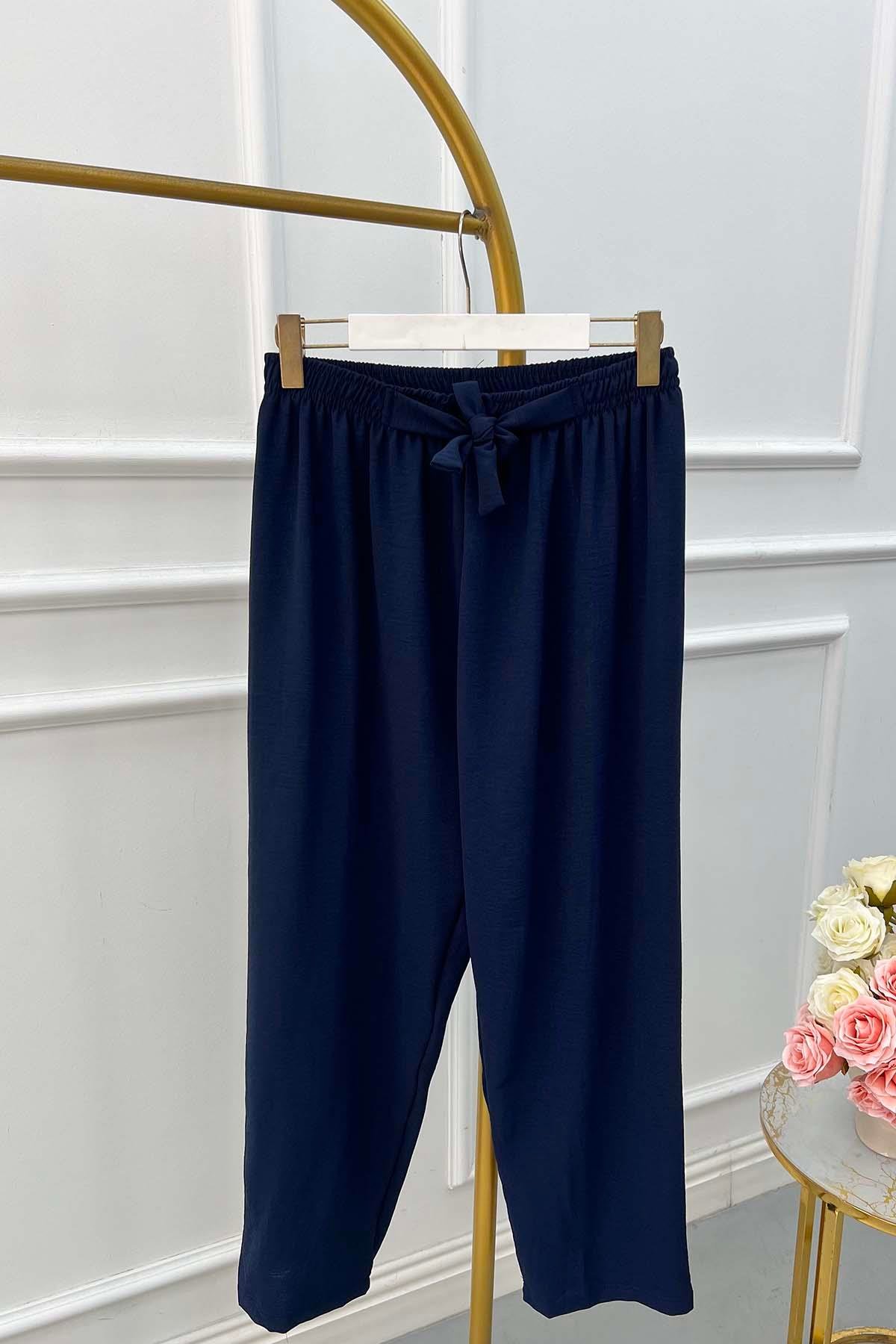 Sare Fashion Tied Trousers Navy Blue